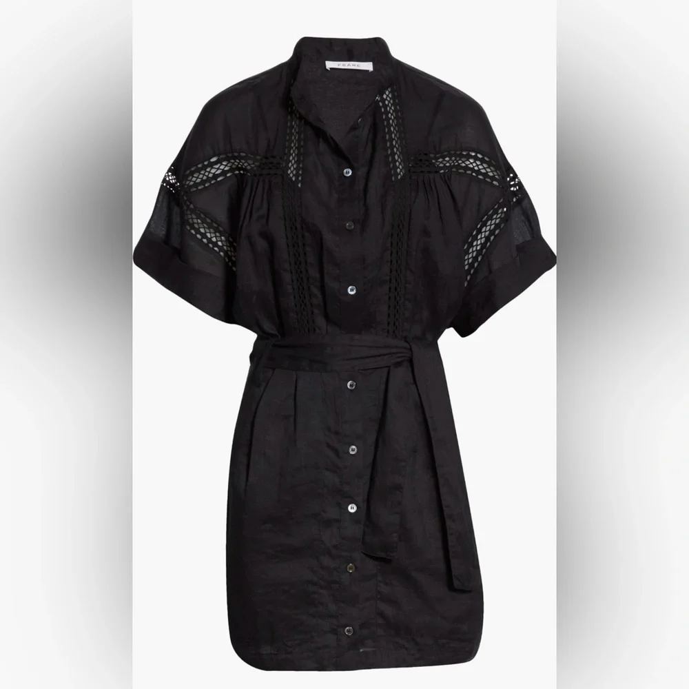 Frame Linen Eyelet Mini Dress NWOT - Picture 6 of 9